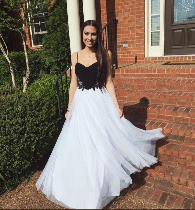 Black and white sale spaghetti strap dress