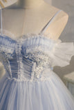 Short Sky Blue Prom Dress Party Homecoming Dresses