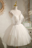 Elegant Beading Tulle Fairy Dress Short Homecoming Dress