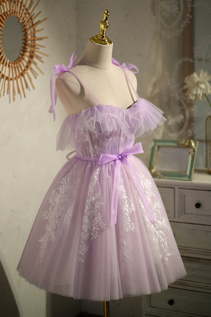 Lilac Birthday Party Dress Chic Short Homecoming Dresses