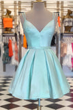 Spaghetti Straps Chic A Line Short Prom Dress Homecoming Dress