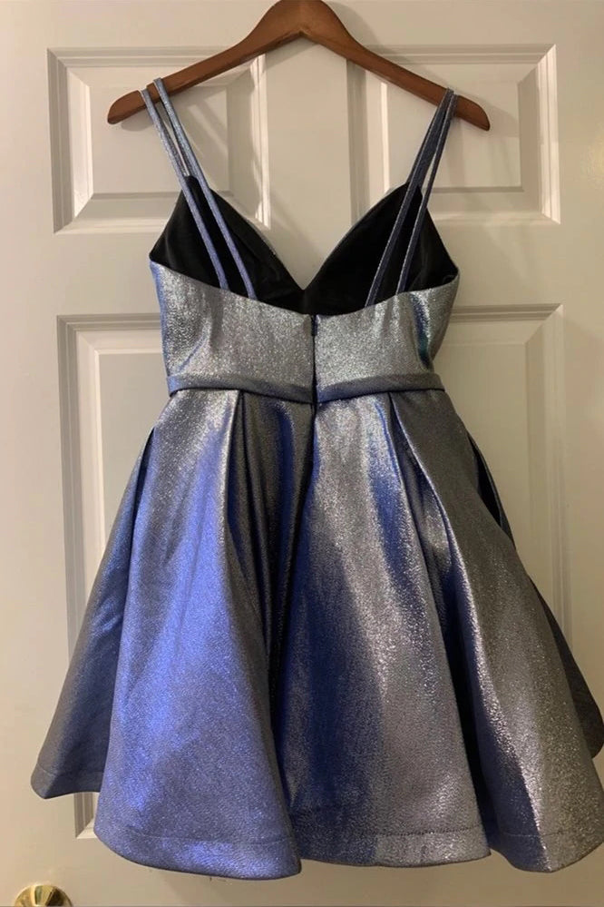 Spaghetti Straps Chic A Line Short Prom Dress Homecoming Dress