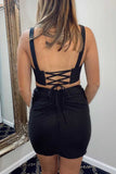Spaghetti Starps Sexy Tight Straight Short Prom Dresses Homecoming Dresses