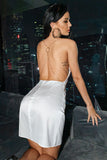 Sexy V-neck Spaghetti Straps Short Chain Homecoming Dresses Prom Dresses