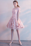 Scoop Neck Tea-Length Prom Dress Homecoming Dresses