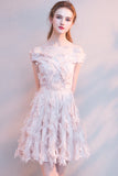 Off-The-Shoulder Light Champagne Evening Party Dress Homecoming Dresses With Tassels