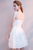 Short A-Line Spaghetti Straps V-Neck Homecoming Dresses With Tassels