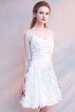 Short A-Line Spaghetti Straps V-Neck Homecoming Dresses With Tassels