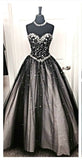 Sweetheart Black Lace White Ball Gown Quinceanera Dress Prom Dresses