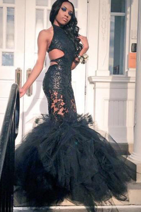 Poofy Prom Dress With Sleeves Gorgeous High Neck Long Sleeves