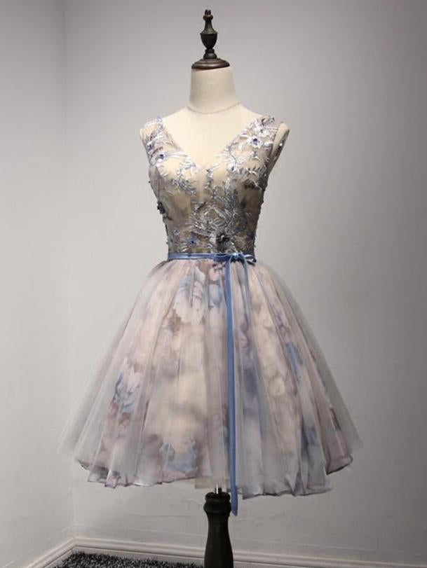 New Arrival V Neck Homecoming Dresses Off the Shoulder Lace Short Prom Dress Party