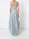 Colorized Embroidery Lace High Low Straps Homecoming Dresses Prom Graduation Dress