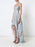 Colorized Embroidery Lace High Low Straps Homecoming Dresses Prom Graduation Dress