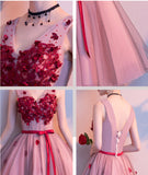New Arrival V Neck Off the Shoulder Appliques Tulle Short Homecoming Dresses Prom Dress
