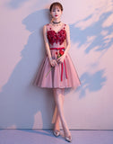 New Arrival V Neck Off the Shoulder Appliques Tulle Short Homecoming Dresses Prom Dress