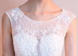 Front Short Long Back See Through White Lace Prom Dresses Graduation Homecoming Dress