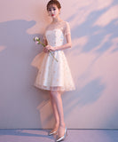 Short Sleeves Homecoming Dresses, A Line Sequin Short Homecoming Dresses Prom Dress