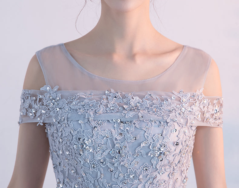 New Arrival A Line Open Back Lace Beaded Homecoming Dresses, Short Graduation Prom Dress