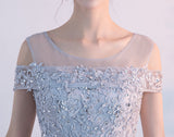 New Arrival A Line Open Back Lace Beaded Homecoming Dresses, Short Graduation Prom Dress