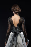 Black Lace Long Sleeves Homecoming Dresses High Low Short Prom Graduation Dress