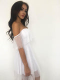 Sexy Off the Shoulder Black Lace Homecoming Dresses Mini Length Prom Graduation Dress
