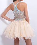 Off the Shoulder V Neck Royal Blue Beaded Homecoming Dresses Short Prom Hoco Dress