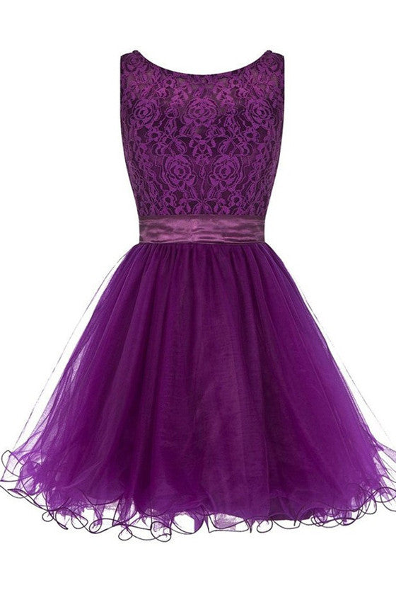 Purple Off the Shoulder Lace Short Charming Homecoming Dresses Cocktail Dresses