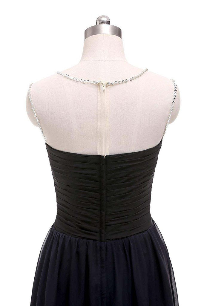 Chic Royal Blue Ombre Chiffon Beaded Homecoming Dresses Short Prom Dress Hoco Gowns LD3002