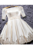 Lace Appliques Short Sleeves Mini Length Homecoming Dresses Prom 16 Sweet Dress