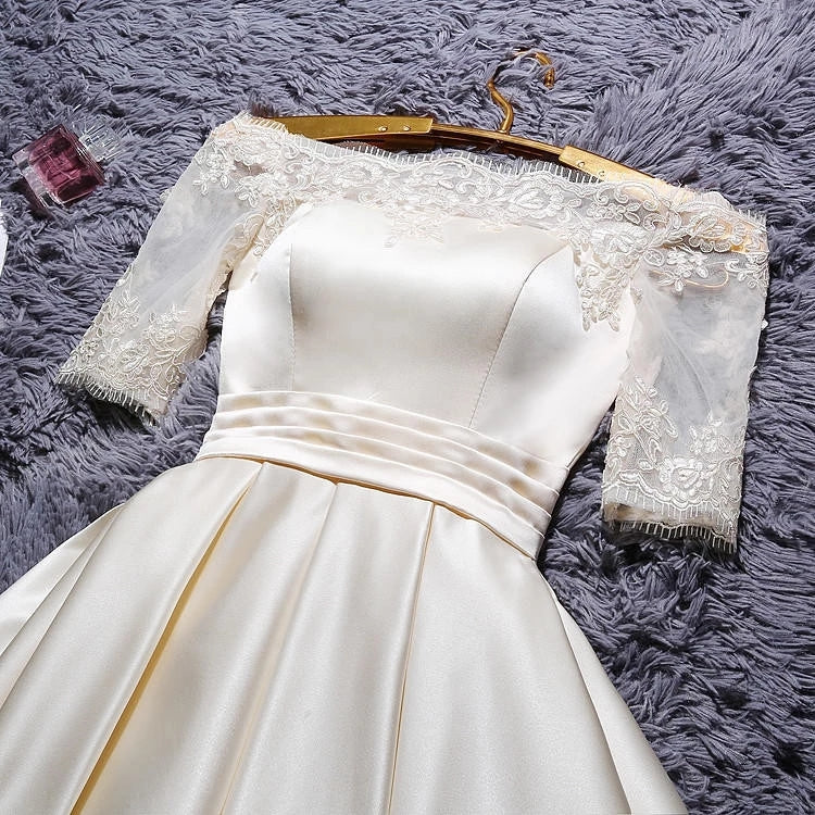 Lace Appliques Short Sleeves Mini Length Homecoming Dresses Prom 16 Sweet Dress