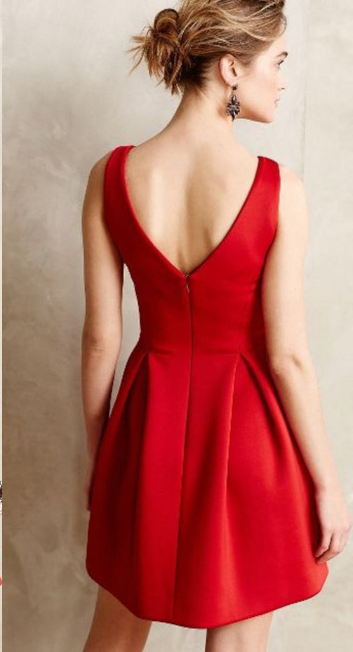 Off the Shoulder Simple Charming Red Short Prom Homecoming Dress Cocktail Dresses