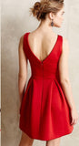 Off the Shoulder Simple Charming Red Short Prom Homecoming Dress Cocktail Dresses