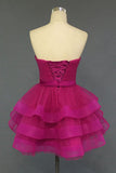 Tiered Skirt Fashion Sweetheart Short Prom Cute Dress Homecoming Dresses Party Gowns