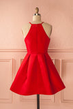 Hot Sales Red Satin Straps Elegant Short Homecoming Dresses Prom Cute Dress For Party