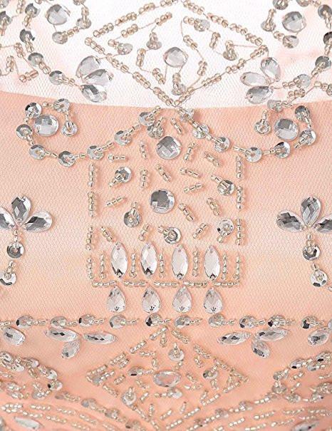 Blush Pink Tulle Beaded Short Homecoming Dress Party Gowns Prom Dresses