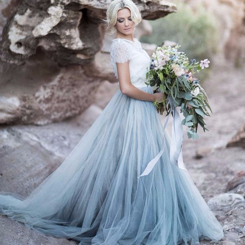 Photoshoot gown tulle dress Blue tulle dress White tulle dress Tulle –  vivymakudress