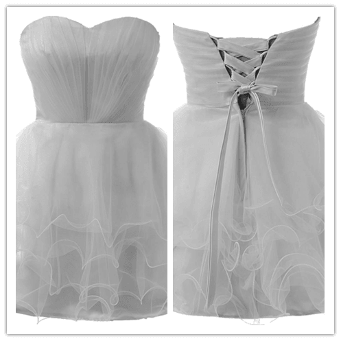 Elegent Blue Short Sweet Homecoming Dresses Prom Dress - Laurafashionshop