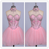 Sweet 16 Dress Beading Blush Pink Prom Dress - Laurafashionshop