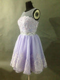Lace Short Lavender Homecoming Dress Prom Dresses - Laurafashionshop