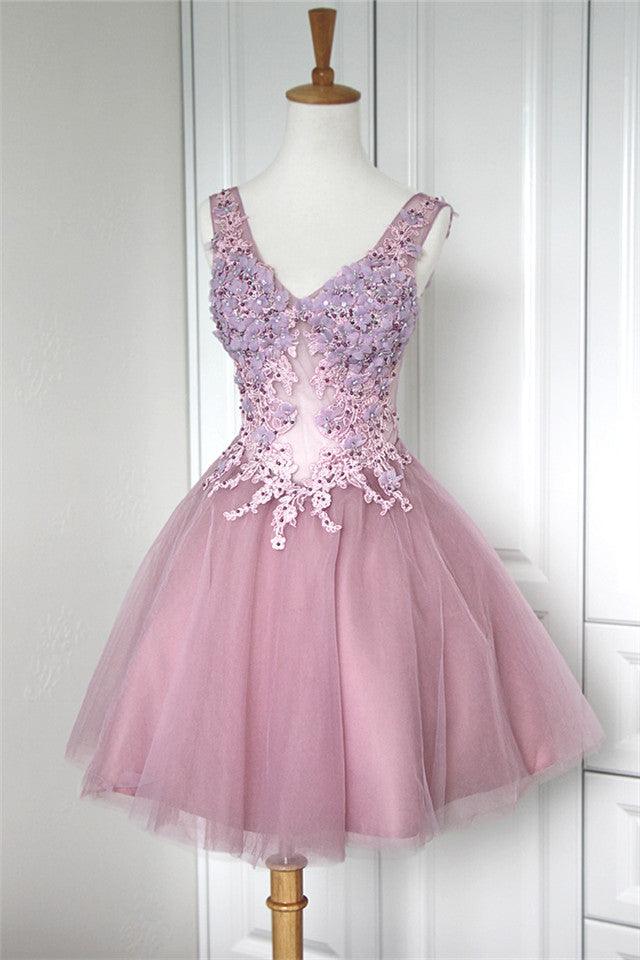 Sweet 16 Lace Blush Pink Prom Dresses - Laurafashionshop