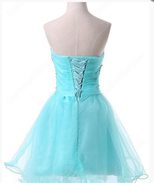 2022 Fashion Blue Tulle Sparkly Sweetheart 16 Dress Prom Dresses - Laurafashionshop