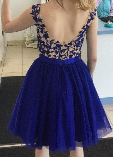 Short Tulle Royal Blue Prom Dress - Laurafashionshop