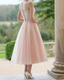 Tull Knee Length Lace Prom Dresses - Laurafashionshop