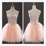 Tulle Blush Pink New Arrivals Homecoming Prom Dress - Laurafashionshop