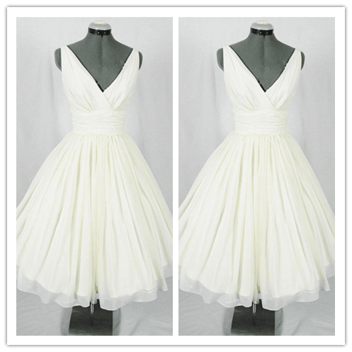 Fitted Ivory Chiffon Homecoming Dress Ball Gown Wedding Dresses Prom Dresses - Laurafashionshop