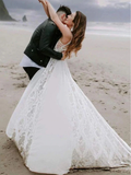 Bohemian Wedding Dresses With Adjustable Drawstring Lace Bridal Gowns