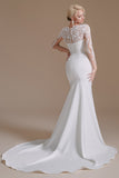 Long Sleeve Sweep Train New Arrival Mermaid Wedding Dress