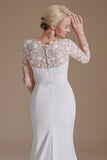 Long Sleeve Sweep Train New Arrival Mermaid Wedding Dress