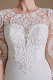 Long Sleeve Sweep Train New Arrival Mermaid Wedding Dress