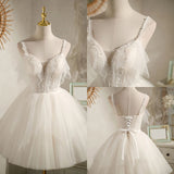 Elegant Beading Tulle Fairy Dress Short Homecoming Dress